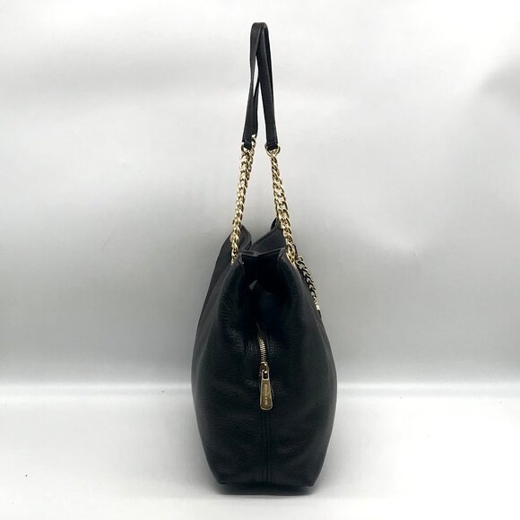 Michael Kors Black Pebbled Leather Jet Set Chain Shoulder Bag - Picture 3 of 10